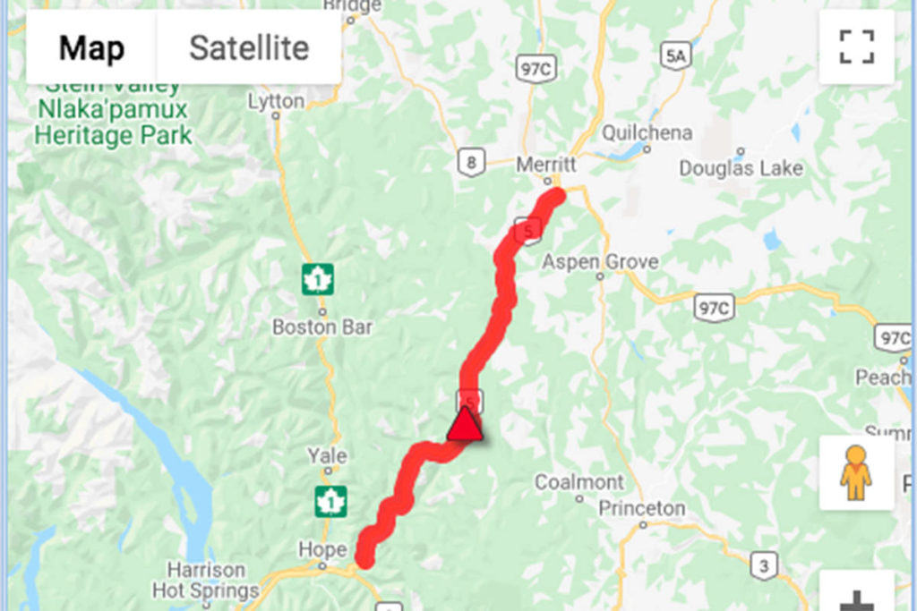 Travel advisory on Highway 5 between Hope and Merritt - West Coast ...